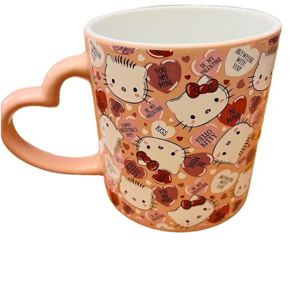 Hello Kitty Valentines Mug with Heart  Shaped Handle - Picture 2 of 5